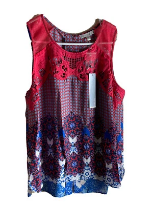 NWT  Pale Sky Sleeveless Colorful Top Sz PL - Image 1 of 4