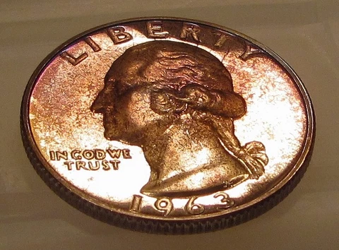 1963 Choice / Gem  Proof Quarter 90%  Attractive Original Toning  #527 ~ 23 Cover