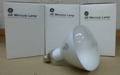 GE 100W R40 48° Flood Mercury Long Life Light Bulb #36238 For H38 Ballast New - Image 1 of 3