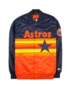 Starter Houston Astros Home Game Satin Varsity Jacket - Picture 1 of 9
