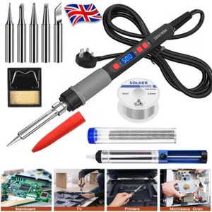 90W Soldering Iron Kit Electronics Welding Irons Solder Tools Adjustable Wire A - Picture 1 of 13