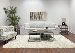 Padena 3-Piece Metal Frame Wood Living Room Coffee Table and 2 End Tables Set - Picture 1 of 11