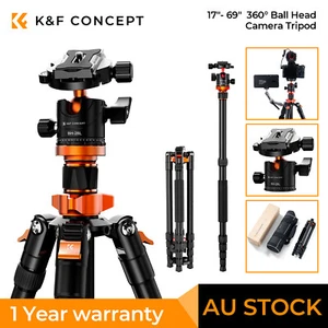 K&F Concept 67" Camera Tripod Aluminum Travel Vlog Tripod Monopod for DSLR Nikon - Picture 1 of 10