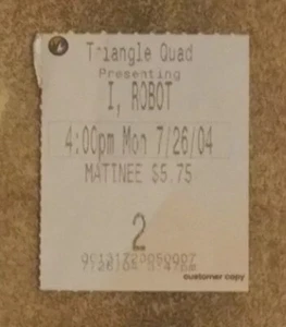 I, ROBOT Original Theatrical Release Movie Stub 2004. - Picture 1 of 3