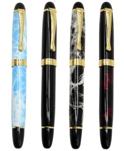 Zhen Hao 936 Metall Füllfederhalter & Konverter, feine Feder, Goldrand, 4 Farben - Bild 1 von 8