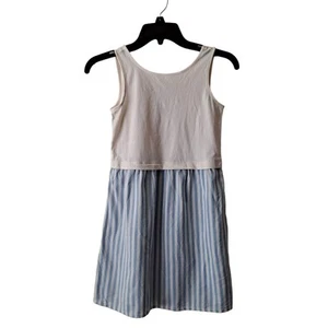 Old Navy 2-in-1 Tank Dress Sleeveless Knit Blue White Striped Girls Size M (8) - Picture 1 of 9