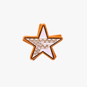 Orange White Star Spinner Graphic Pin - Picture 1 of 2