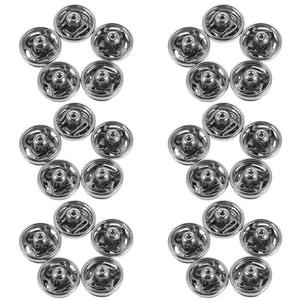  120 Stück Mini-Druckknöpfe, 6 mm, silberfarbene Metall-Druckknöpfe zum Nähen, - Bild 1 von 12