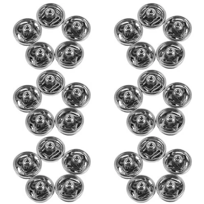  120 Stück Mini-Druckknöpfe, 6 mm, silberfarbene Metall-Druckknöpfe zum Nähen, - Bild 1 von 4