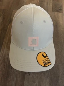 Carhartt Twill Trucker Hat Beige Logo Snap Back Mesh NEW W/ TAGS Youth - Picture 1 of 6