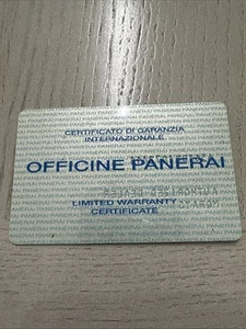 Authentic International Limited Warranty Certificate Card for Watch. - Picture 1 of 2