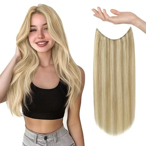 Sunny Hair FISHLINE 14" Highlighted Honey Blonde Wire Hair Extensions FP P27-613 - Picture 1 of 8