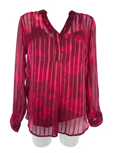 M&S Red Floral Long Sleeve Blouse With Camisole Size 12 BNWT. - Picture 1 of 11