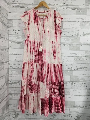 Maxi Vestido Thml Anjuna Tie Dye Sin Mangas en Niveles Rosa Blanco Para Mujer Grande Foto 1 de 4