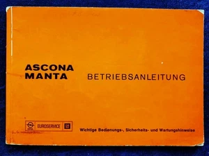 Opel Ascona B Manta B Betriebsanleitung Bedienungsanleitung 8.1976 - Picture 1 of 3