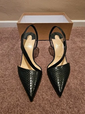 Auténticos Tacones Christian Louboutin Brandina 85 Becerro Jurásico Negro UE Talla 37  Foto 1 de 4