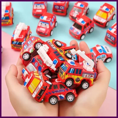 Игрушки детские пожарная машина полицейский автомобиль мини-тягач тема пожаротушения 10 шт. - Изображение 1 из 4