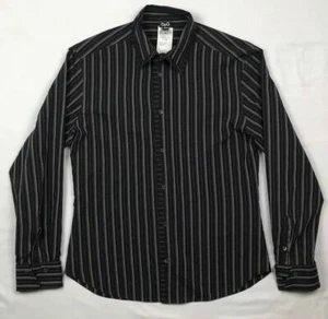 Dolce Gabbana Mens Button Dress Shirt Sz 50-36 Black Striped C6 - Picture 1 of 12