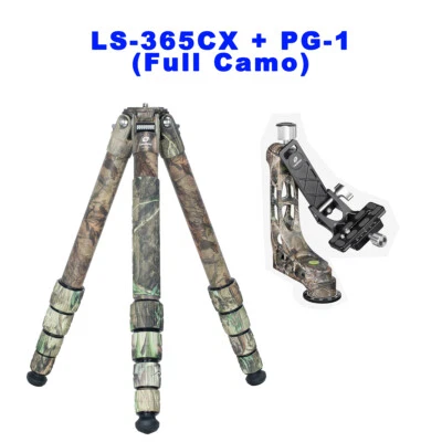 Leofoto LS-365CX + PG-1 (Full Camo) Version Ranger Series Tripod andGimbal Head - Image 1 of 4