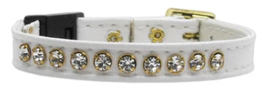 Diamantes de imitación gatito gato separador blanco imitación cuero cuello cristal diseñador ¡Bling! - Imagen 1 de 1