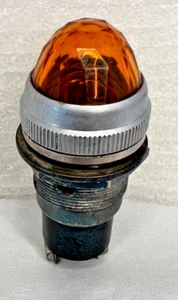 Vintage DialCo Amber Faceted Glass 1" Lens Dash Gauge Panel Light Lamp Hot Rod - Picture 1 of 7