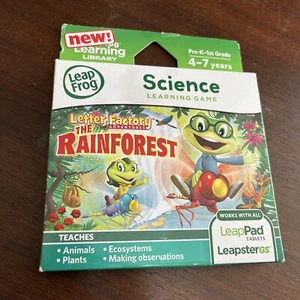 LeapFrog Learning Adventures: Letter Factory THE RAINFOREST~ Science Game - Picture 1 of 6