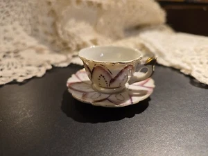 Vintage Miniature Country Studio Tableware Demitasse Cup And Saucer - Picture 1 of 4