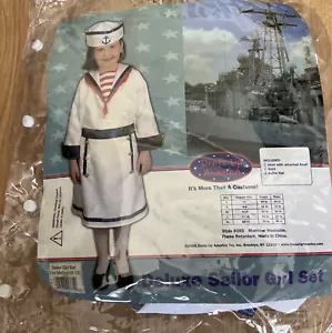 DELUXE NAVY SAILOR GIRL SET YOUTH SIZE MEDIUM 8-10 NEW IN PACKAGE - Picture 1 of 4