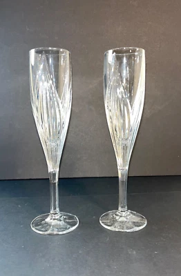 Набор из 2 ~ выбрать количество ~ Gorham кристалл примулы шампанского рифленые бокалы  - Изображение 1 из 4