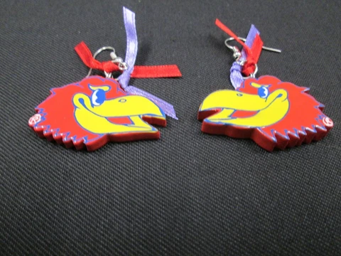 Kansas University - JAYHAWKS - Earrings - NEW!!! Cover