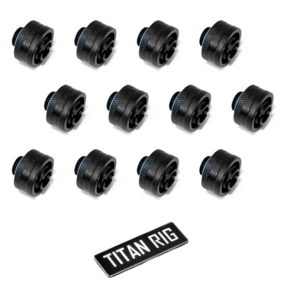 XSPC G1/4" 1/2" ID, 3/4" OD Fitting V2, Matte Black, 12pk - Image 1 of 4