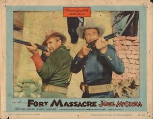 Fort Massacre 1958 United Artists 11x14 lobby card Forrest Tucker, Joel McCrea