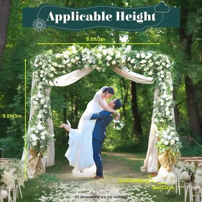 3M Adjustable Metal Wedding Arch Backdrop Stand Photography Flower Balloon Frame - Image 1 of 4