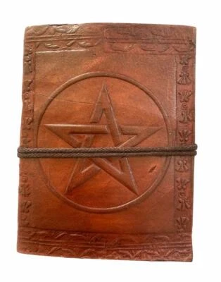 Large Leather Star embossed Journal scrapbook Notebook Organiser Handmade - Image 1 of 3