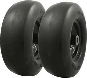 2 Flat Free Tires 11x4.00-5 Lawnmower Husqvarna Z246 Z24 RZ4623 Kubota Z123 - Picture 1 of 8
