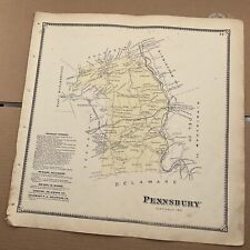 Original 1873 Atlas Map Pennsbury PA Chester County A R Witmer Businesses