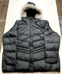 Women's Black Columbia Jacket Coat with Detachable Faux Fur Hood Size 3XL - VGUC - Picture 1 of 9