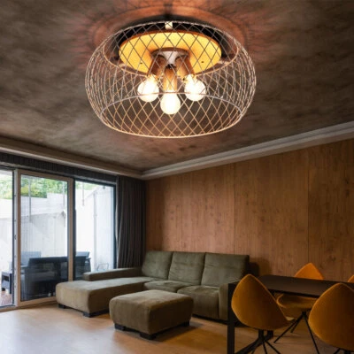 Lampada Da Soffitto In Legno Per Soggiorno Griglia Argento D 50 Cm - Immagine 1 di 4