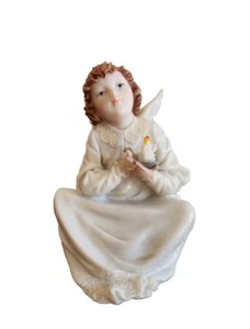 Estatuilla de ángel con vela de Belcari Querido estudio de colección porcelana pintada a mano - Imagen 1 de 11