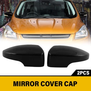 Par de repuesto de tapa de espejo retrovisor negro para Ford Kuga Escape MK2 2013~2019 - Imagen 1 de 10