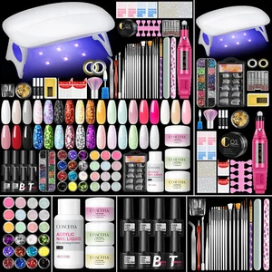 Manicure Set For Nail Extension Acrylic Nail Kit With Lamp Drill Gel Nail Polish - Picture 1 of 15