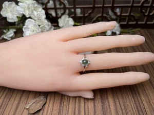 Certificated Grade A Jadeite Jade Ring (925 Silver) 蛋面翡翠戒指-Potato'sJadeite - Picture 1 of 6