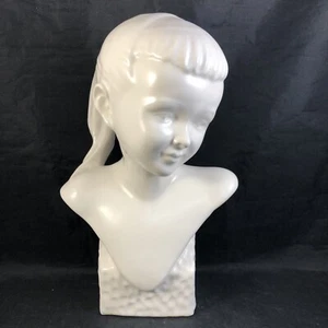 Mädchen Büste Mid Century hellweiß Porzellan Florenz Keramik 9,5 Zoll Figural - Bild 1 von 18