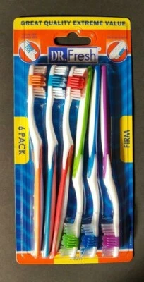 Novo com etiquetas Escova de Dentes Dr Fresh Pacote com 6 Escovas de Dentes Padrão FIRMES NOVO - Imagem 1 de 2