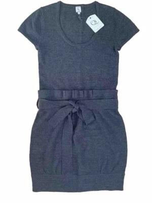 NWT QI Cashmere 100% Wool Belted  Dress  Gray Size XS $249 - Image 1 of 4