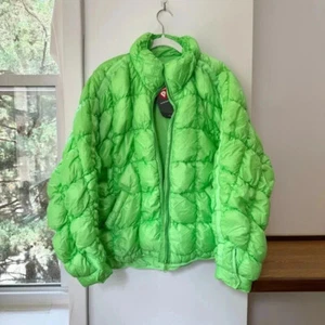 Nuevo con etiquetas Abrigo Chaqueta acolchada Free People crujiente brillante Pippa en verde talla L - Imagen 1 de 9