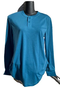 NEW Perry Ellis Womens Top Turquoise Blue Long Sleeve Soft Poly Size Small NWT - Picture 1 of 9
