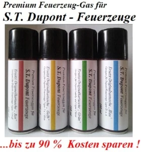 RABATTAKTION Feuerzeuggas für S.T. DUPONT Feuerzeuge - Rot - Gelb - Grün - Blau - Picture 1 of 6
