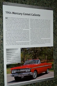 1964 MERCURY COMET CALIENTE INFO SPEC SHEET PHOTO FEATURE PRINT 64★★4 - Picture 1 of 1
