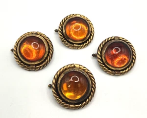 Juego de 4 tachuelas de camisa de esmoquin vintage de vidrio y metal - Imagen 1 de 4